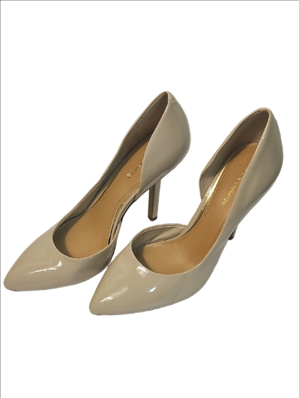 BCBGeneration Patent Pointed-Toe Stiletto Heels in Nude Size 9